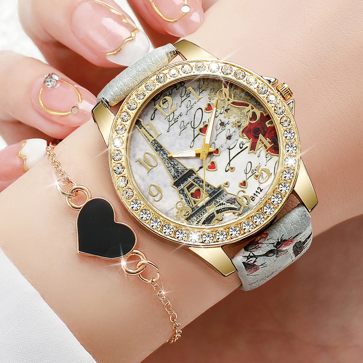 RoseBloom Quartz & Bracelet Set