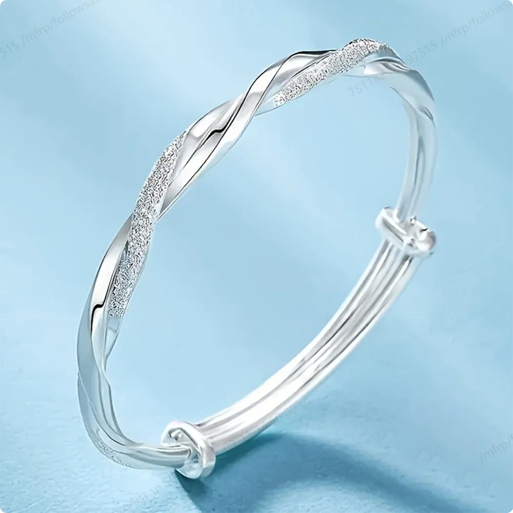 Silver Woven Radiance Bangle