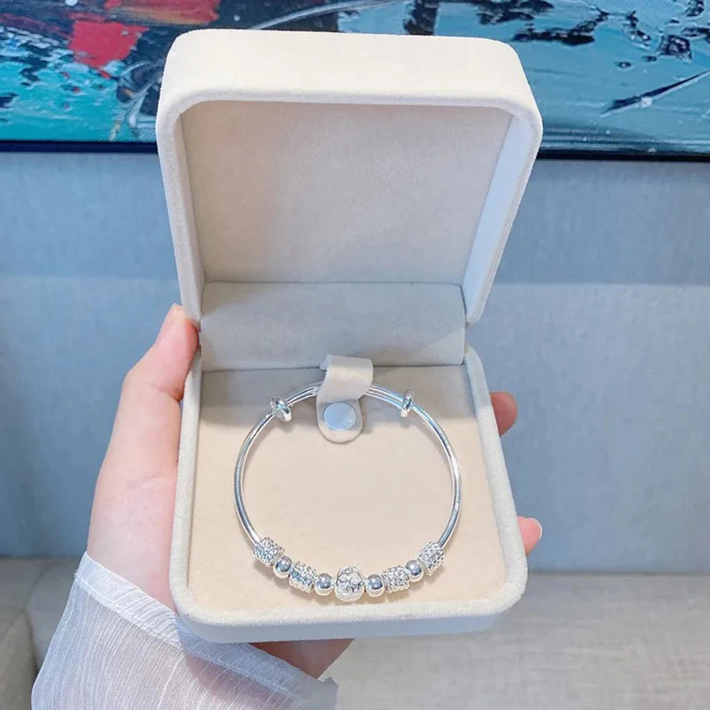 Silver Bead Grace Bangle