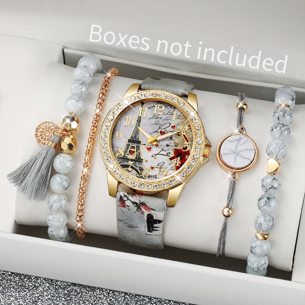 RoseBloom Quartz & Bracelet Set